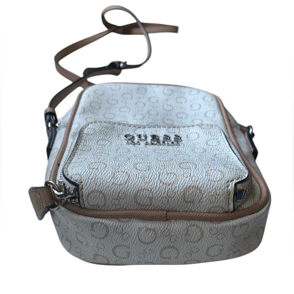 GUESS Los Angeles Women's Cream/Tan Crossbody Bag Handbag Purse - Picture 7 of 10